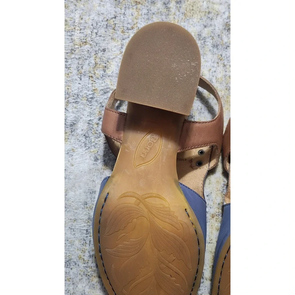 $135 Born Women's Blue Swinton Leather Slingback Sandals -  Size 9M
